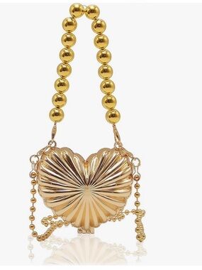 Gold Heart Shell Evening Bag - Unbranded nwt